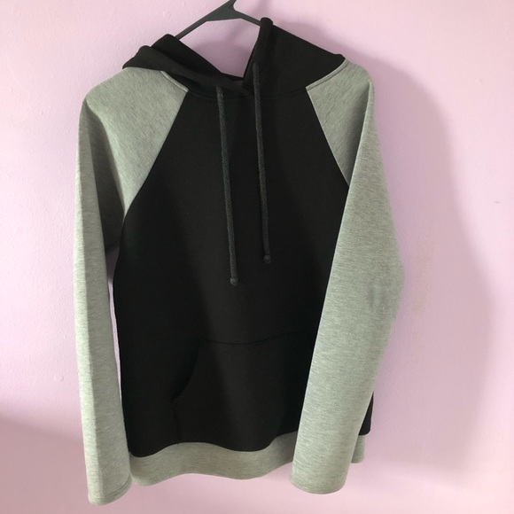 None Tops - Pullover Black Gray Hoodie